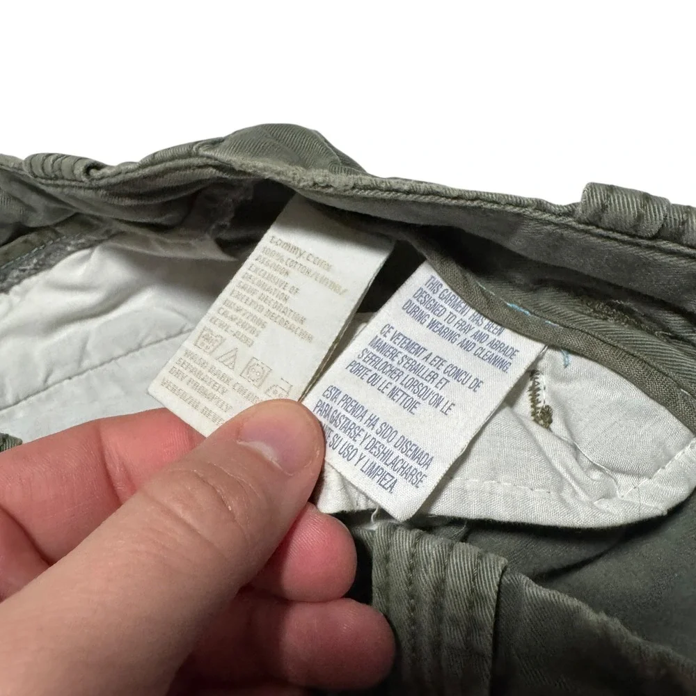 Vintage Y2K Tommy Hilfiger Olive Green Straight Cargo Pants Womens 2 (29x30 7/8)